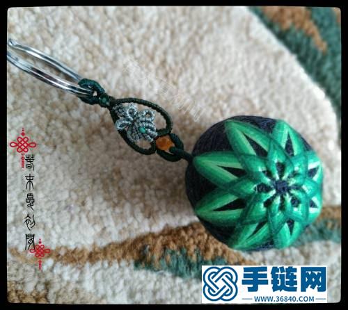 心形镶珠蜡线手链编绳教程