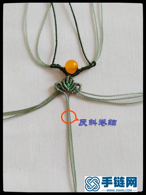 心形镶珠蜡线手链编绳教程
