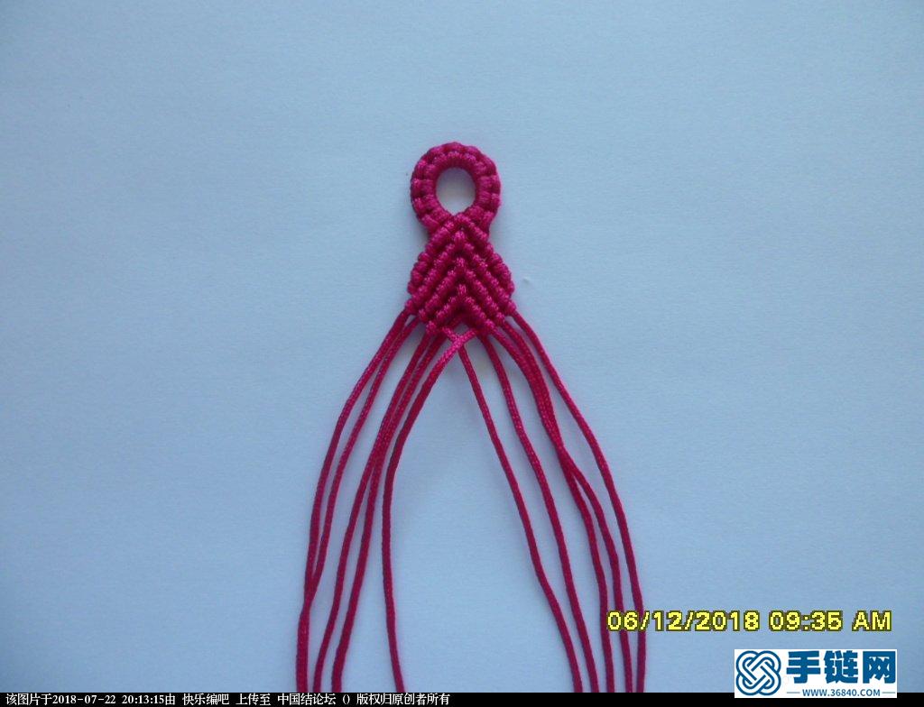 一款镂空版串珠手绳的编法（2）