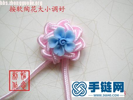 团锦结 软陶花耳夹  做法