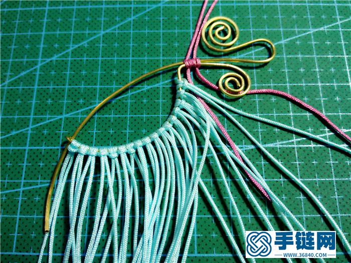 云微      铜线和macrame结合的项链耳环  哈哈哈