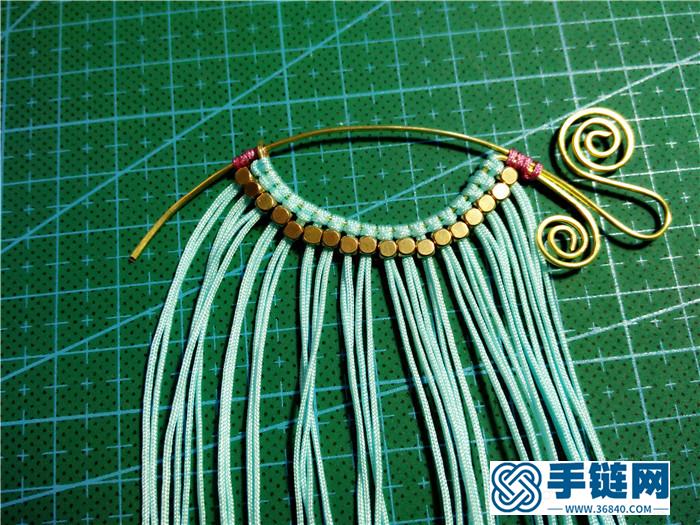 云微      铜线和macrame结合的项链耳环  哈哈哈
