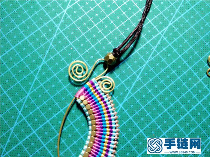 云微      铜线和macrame结合的项链耳环  哈哈哈
