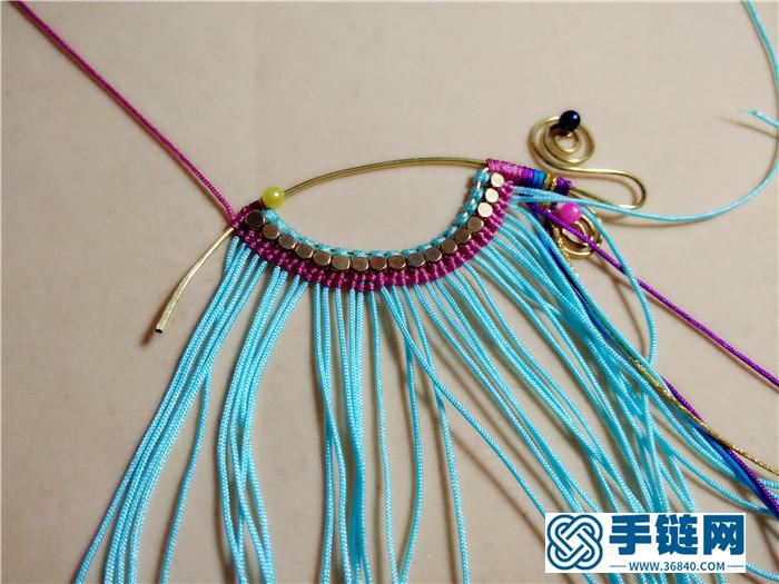 云微      铜线和macrame结合的项链耳环  哈哈哈