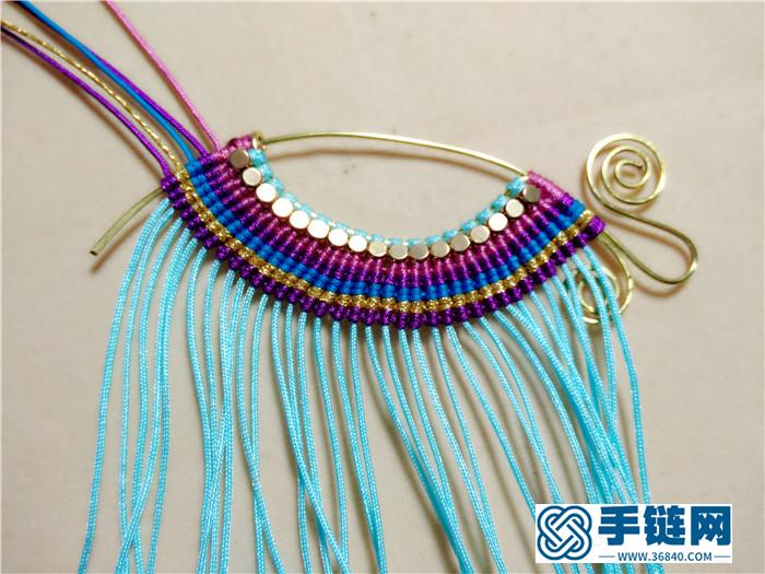 云微      铜线和macrame结合的项链耳环  哈哈哈