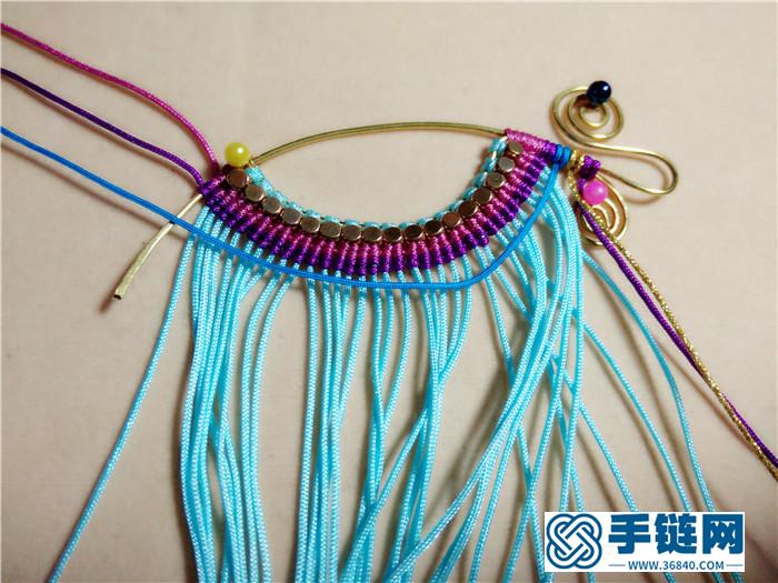 云微      铜线和macrame结合的项链耳环  哈哈哈