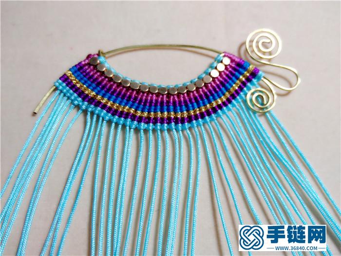 云微      铜线和macrame结合的项链耳环  哈哈哈