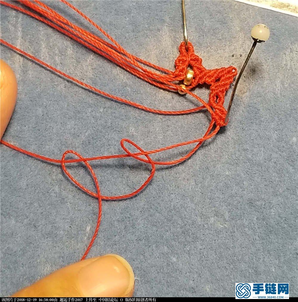 绳编耳饰——蝶舞