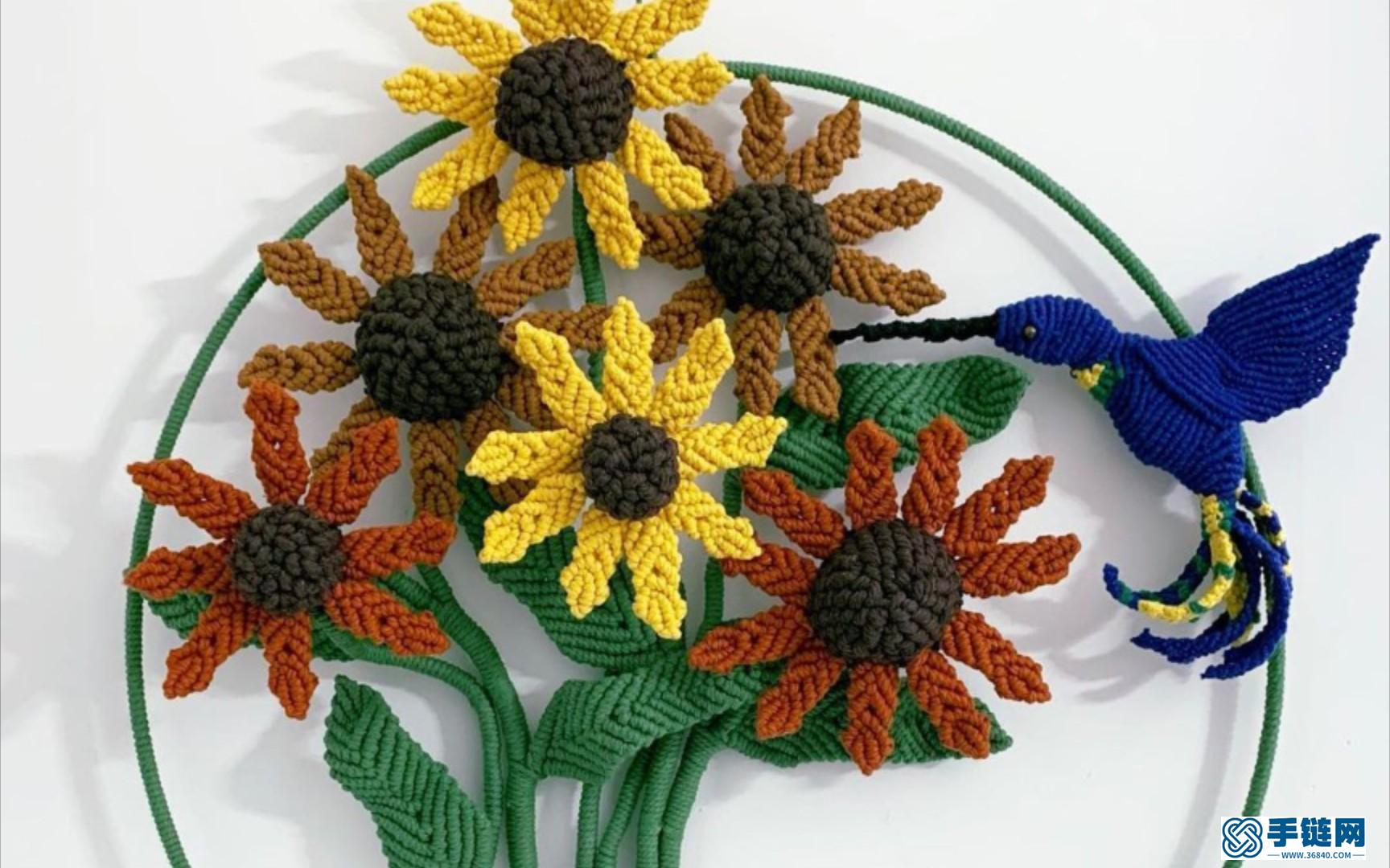 美图欣赏 | Macrame编织花朵与蜂鸟壁挂装饰