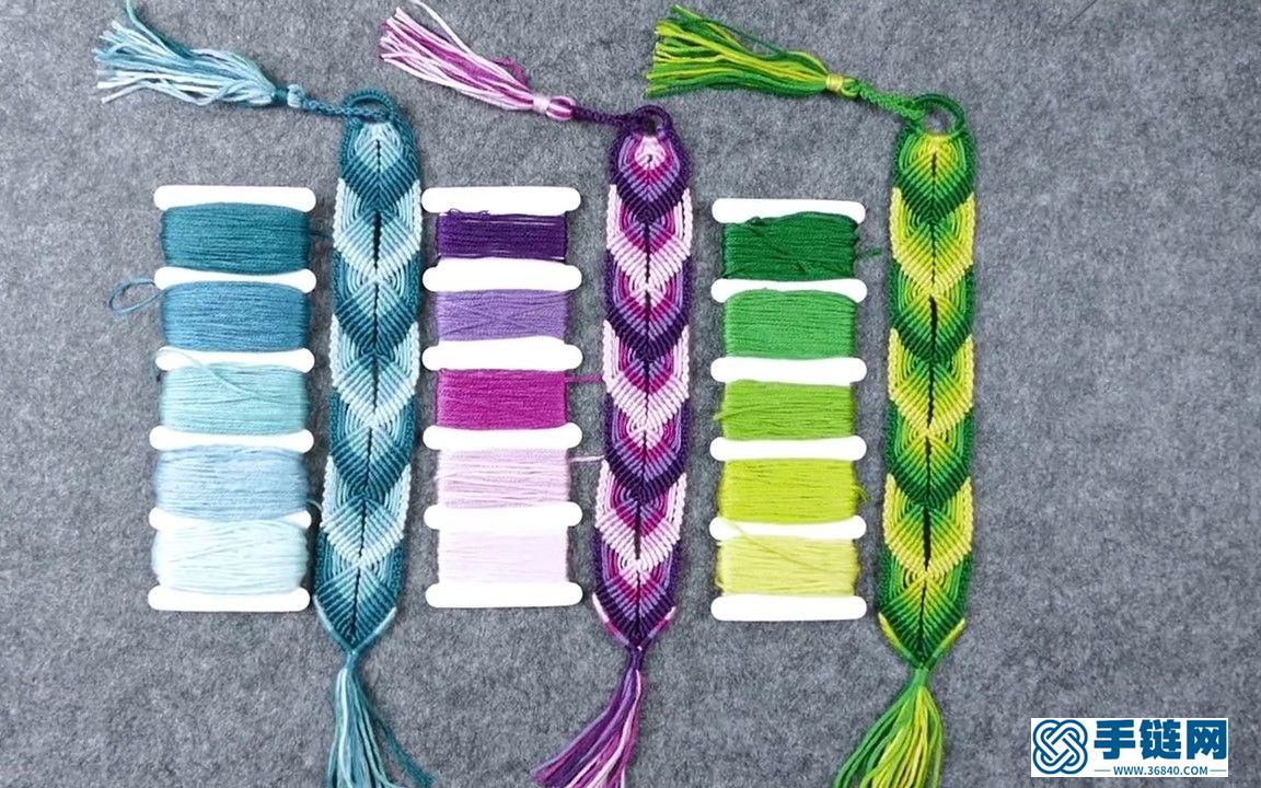 用绣花线也可以编织漂亮的书签，还是彩虹色的