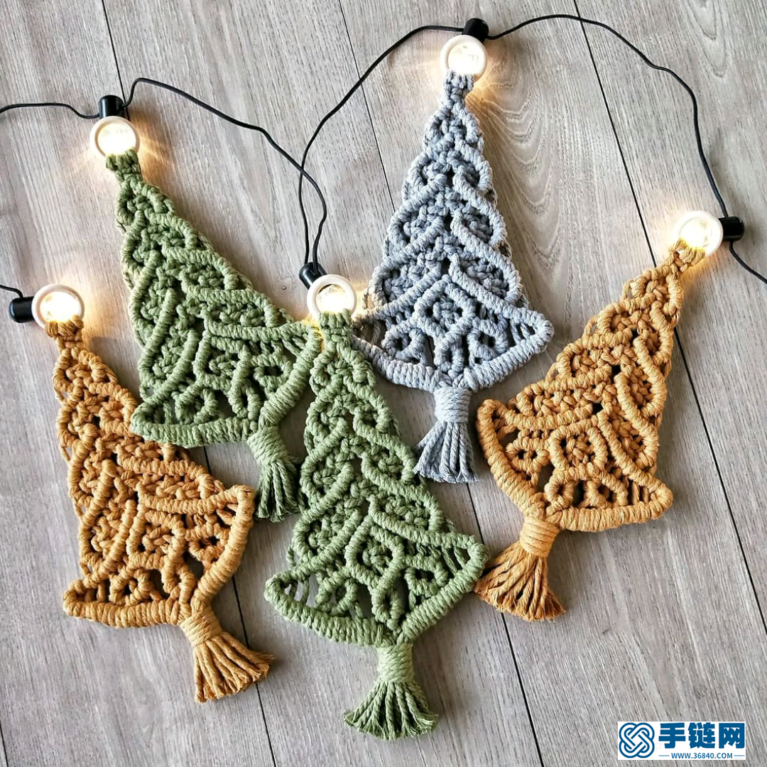Macrame编织圣诞节装饰之圣诞树作品欣赏