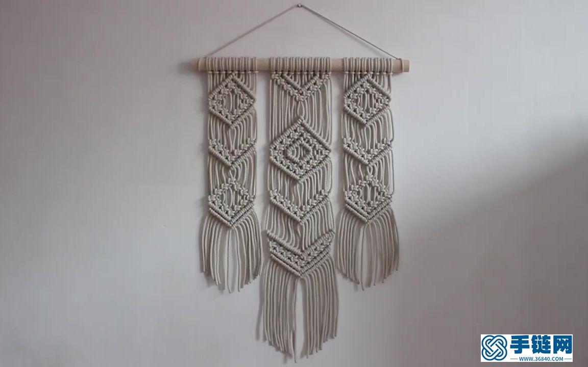 手工编织几何图案挂毯装饰，挂在客厅简约又时尚