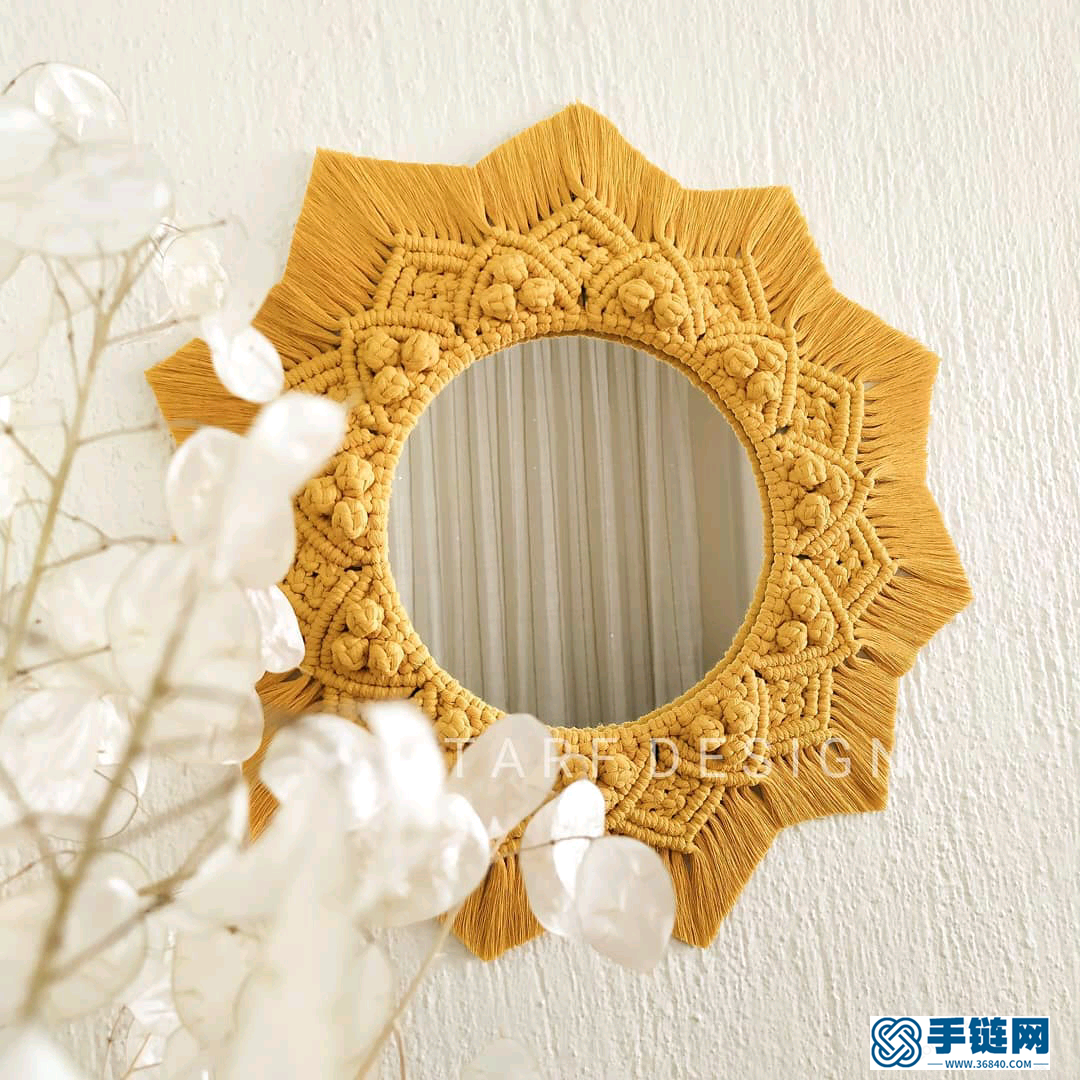 美图欣赏 | Macrame手工编织美丽的花环装饰圆镜