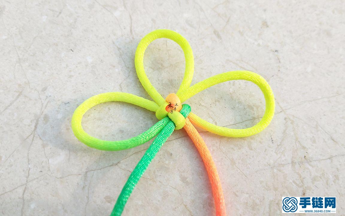 三耳酢浆草结的红绳编织方法，学会才发现原来这么简单