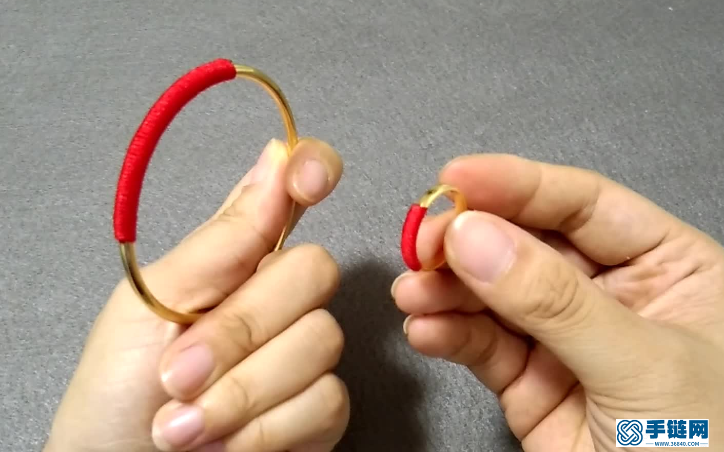 戒指和手镯上的红绳原来是这么绕的，太简单了