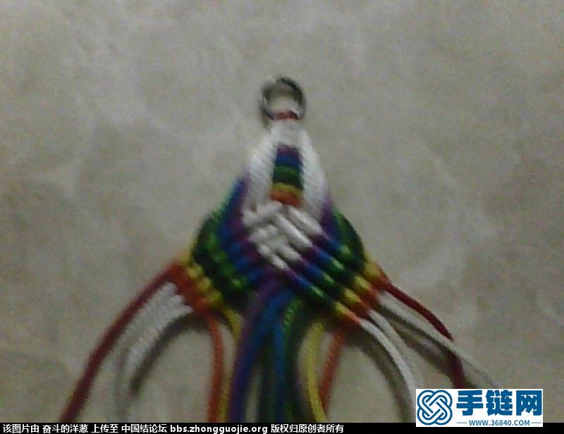 七色彩虹花编制过程编绳教程-完整编法步骤