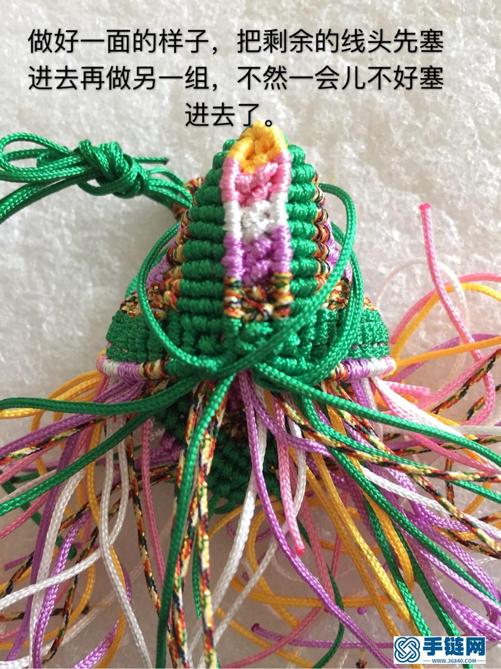五彩粽子编绳教程-完整编法步骤