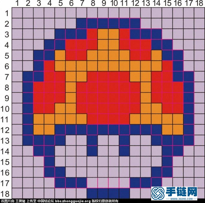 自己制作的超级马里奥里的小蘑菇 手机链编绳教程-完整编法步骤