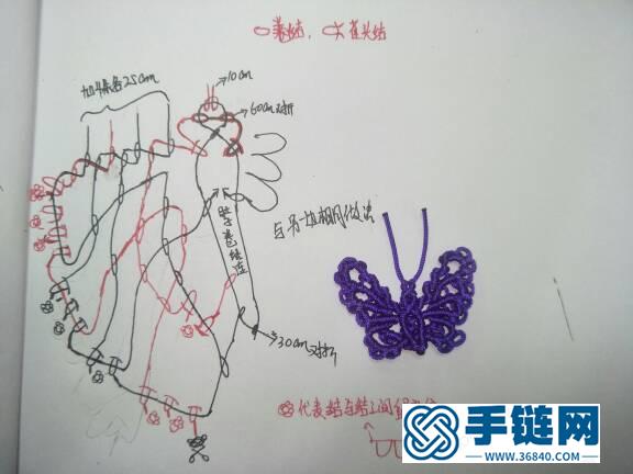 仿蝴蝶(1)编绳教程-完整编法步骤