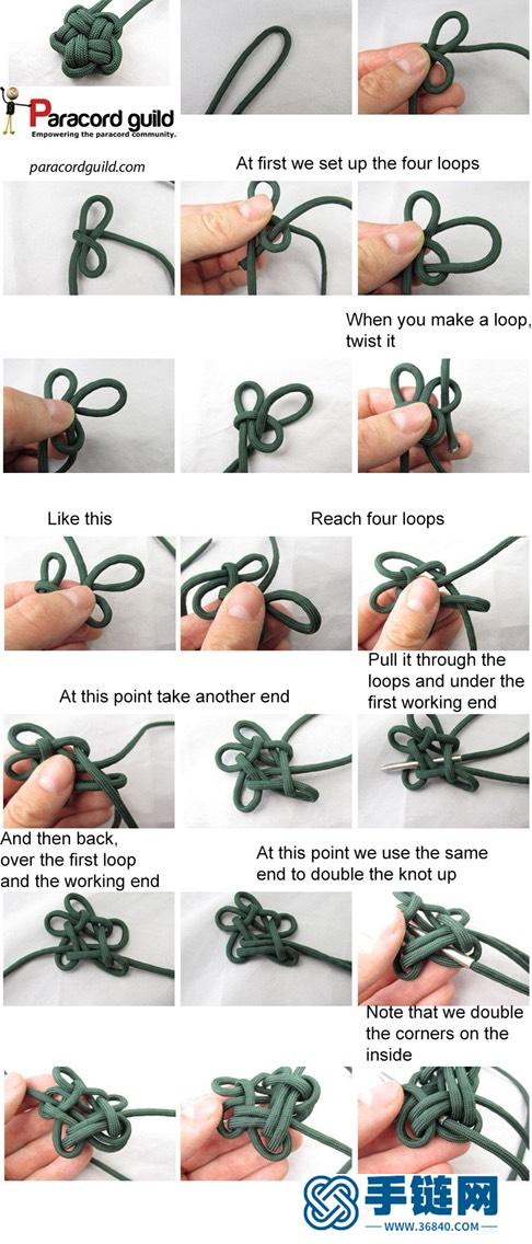 伞绳编：星编绳教程-完整编法步骤
