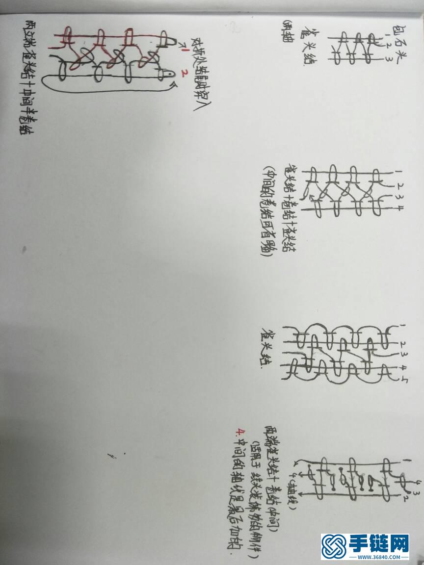 包石头走线图编绳教程-完整编法步骤