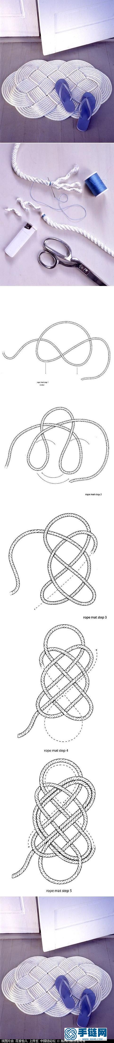 夏日清凉地垫编绳教程-完整编法步骤