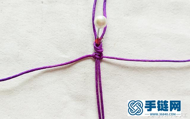 蕾丝红绳手链详细编织步骤，新手学习做手绳入门教程