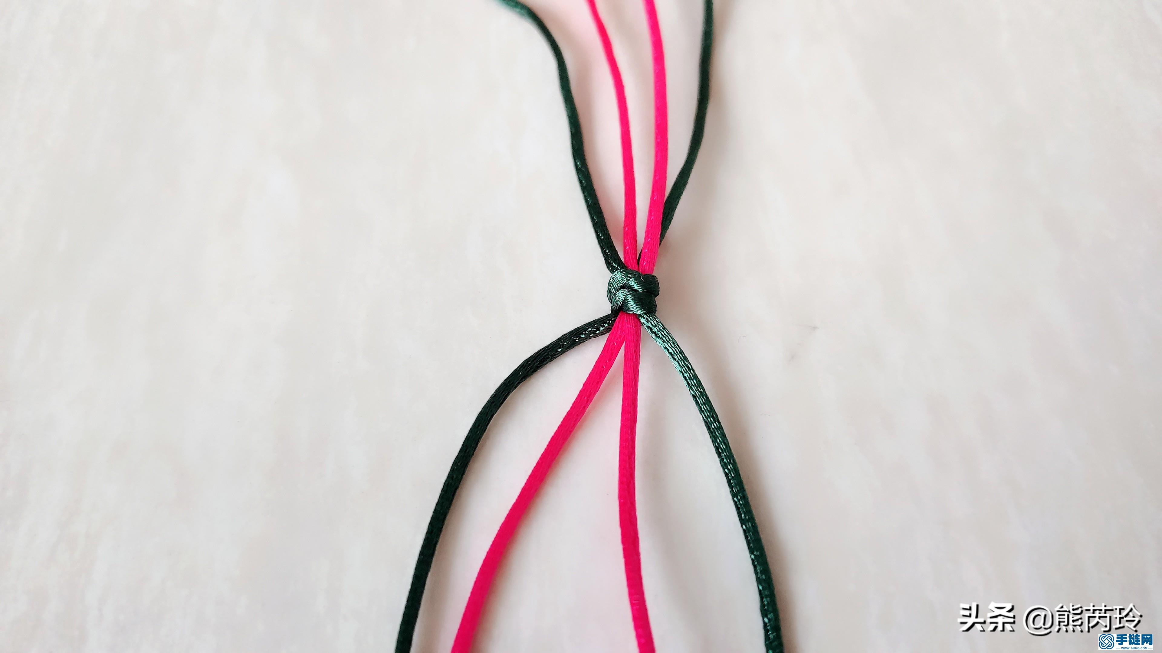 梅花手链的编法图解，学习梅花手绳编织教学