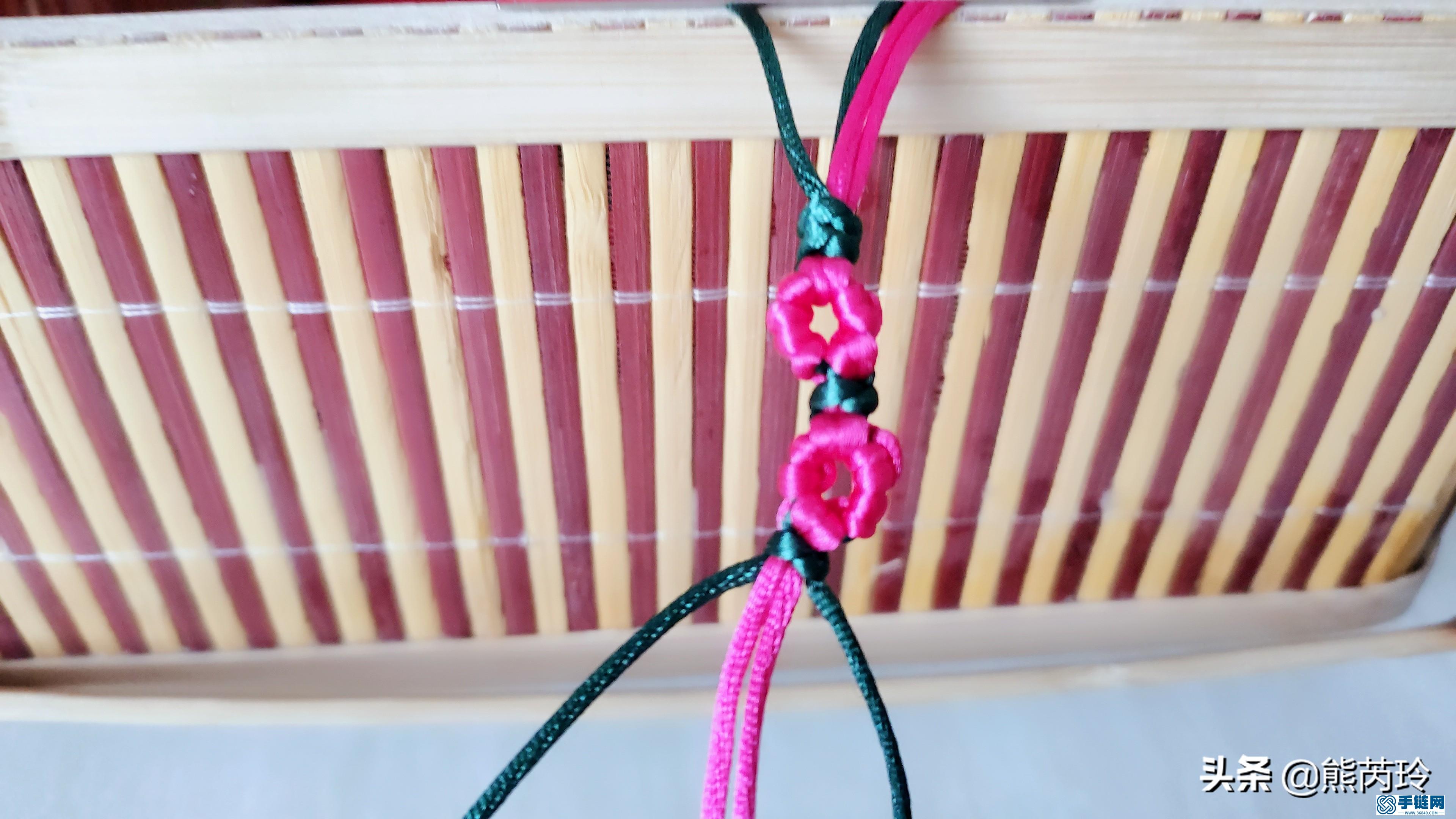 梅花手链的编法图解，学习梅花手绳编织教学