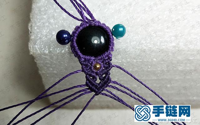 漂亮的闺蜜款包石手链编法，教你六根绳子编手链图解