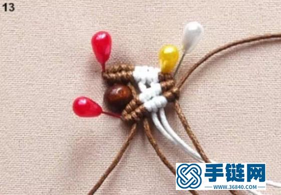 斜卷结耳环教程图解，手工编织中国风饰品
