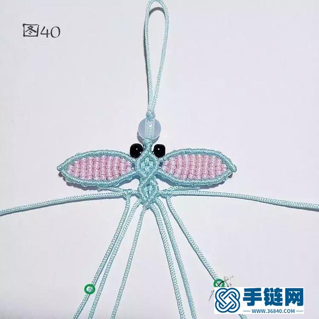 编绳蜻蜓图解教程，教你如何用红绳子编蜻蜓