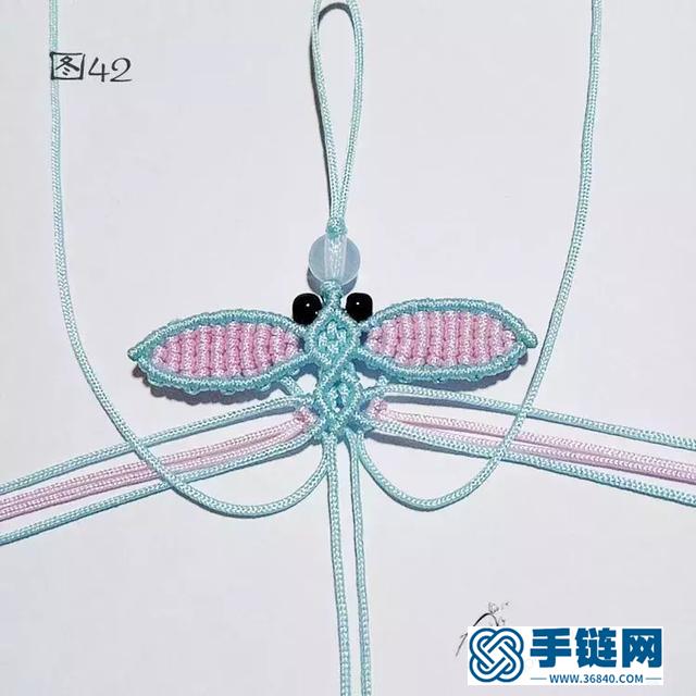 编绳蜻蜓图解教程，教你如何用红绳子编蜻蜓