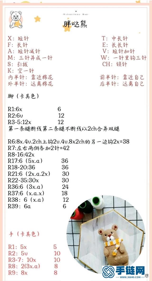 旧毛线不要扔，钩几个可爱的小熊，做挂件、配饰萌翻了！附图解