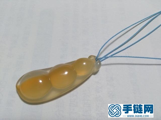 【编绳教程】蓝莲花——玛瑙玉髓豆子吊坠项链