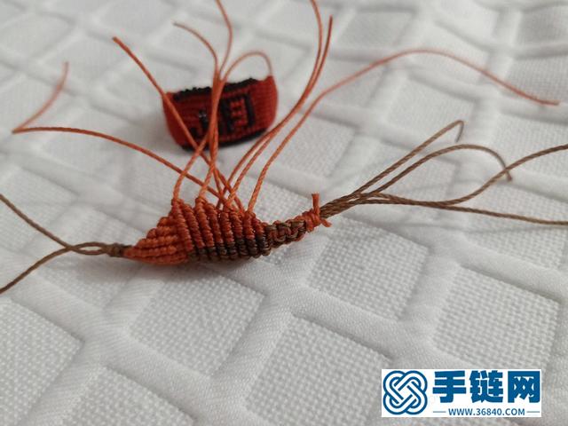 手工绳编立体小挂件，diy手工钥匙扣小虾