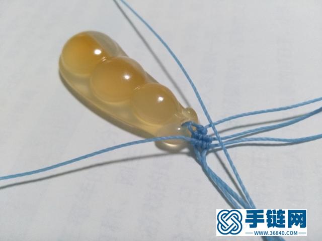 【编绳教程】蓝莲花——玛瑙玉髓豆子吊坠项链