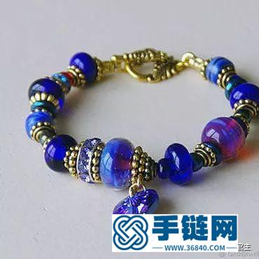施华洛世奇水晶和珠子打造闪亮弹簧吊坠手链，附制作图解教程