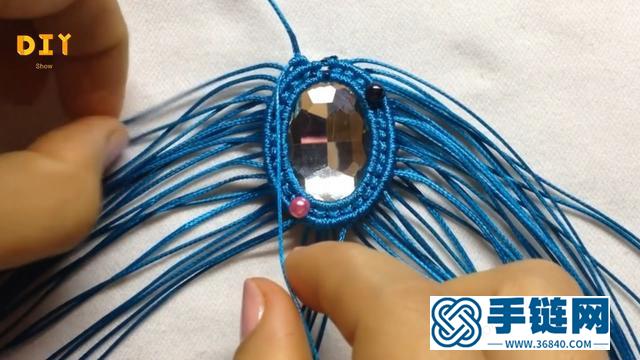 项链吊坠还可以这样编织，教你学习绳编宝石吊坠（图解3