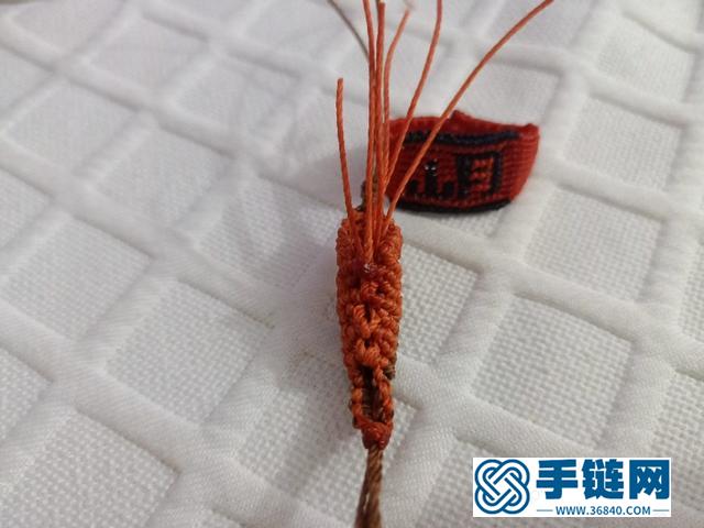 手工绳编立体小挂件，diy手工钥匙扣小虾