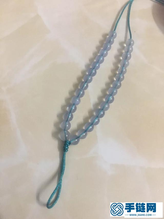 蓝玉髓编绳图解，简单八股辫手绳做法