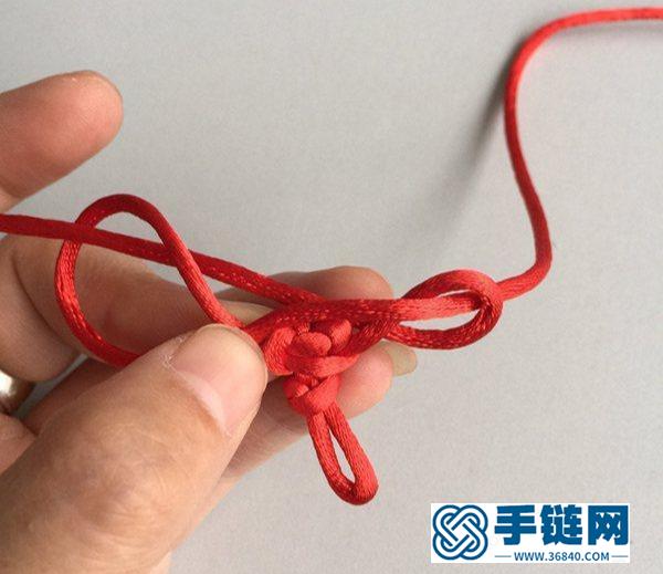 红绳心形手链，非常简单，只用了2种结法，就可以编出！附教程