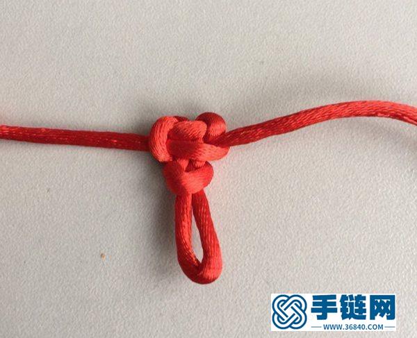 红绳心形手链，非常简单，只用了2种结法，就可以编出！附教程