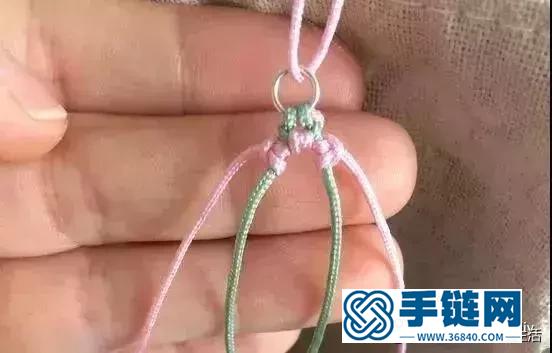 桃花手链、幸运带手链编织手链教程