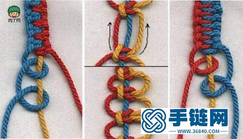 红绳手链图解、红绳几种编法！