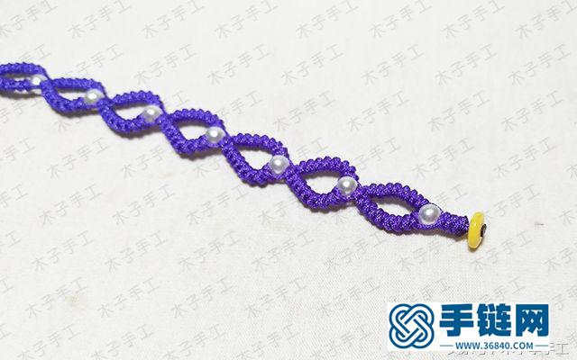 一款非常简单的蛇结O形手链的编法图解