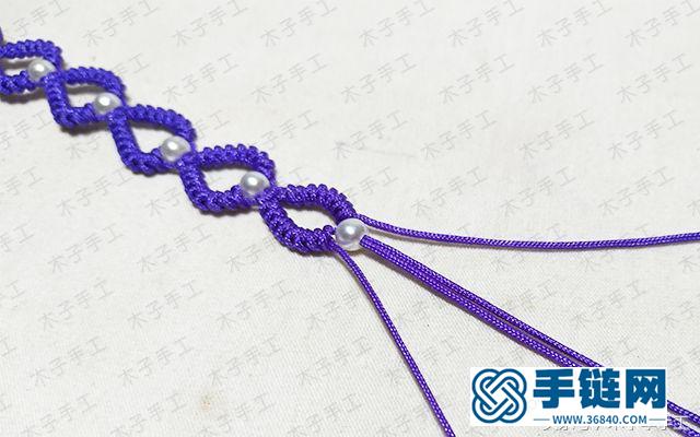 一款非常简单的蛇结O形手链的编法图解