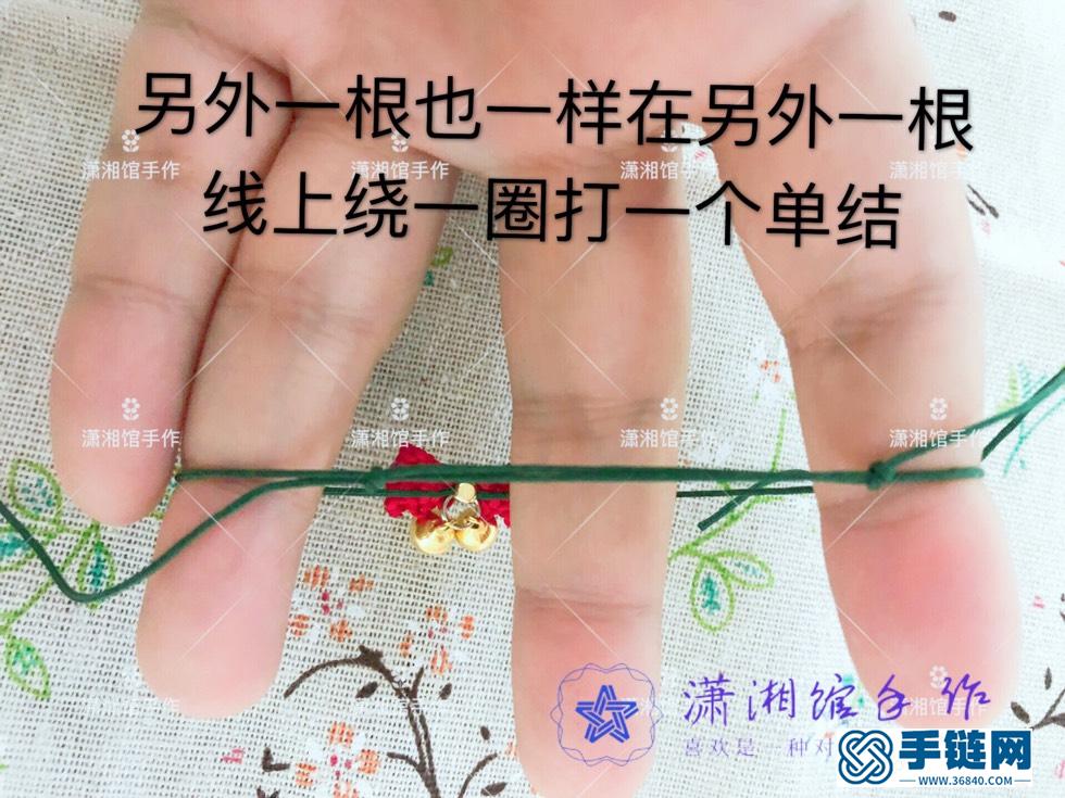 容易编的女生手链， 圣诞节风格的蝴蝶结手链教程