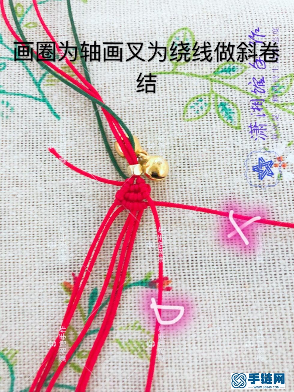 容易编的女生手链， 圣诞节风格的蝴蝶结手链教程