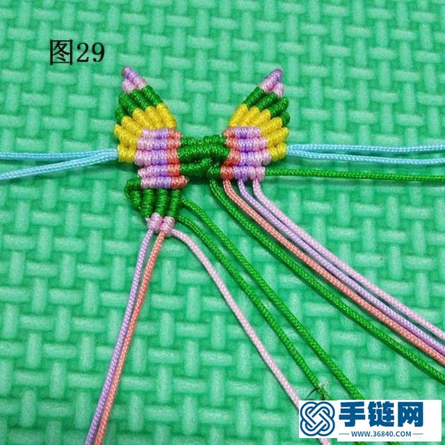 22种手链编织教程图解之一,蝴蝶手链编法